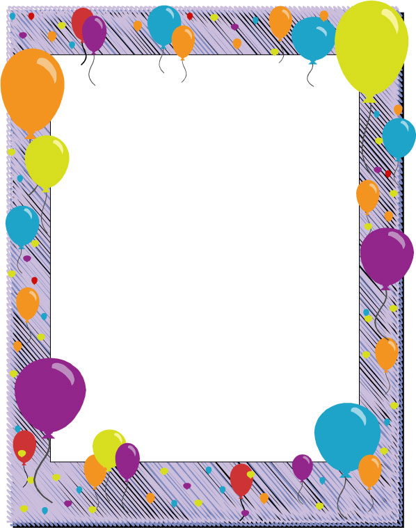 Balloon Birthday - Free Page Borders | SpyFind