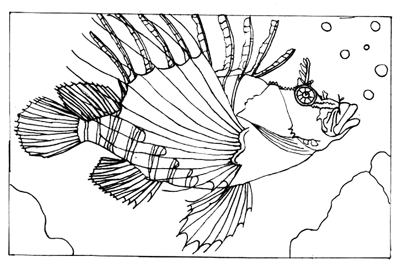 Lionfish coloring page - Animals Town - Free Lionfish color sheet