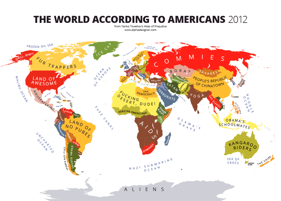 World According to USA Print | Alphadesigner Art Store
