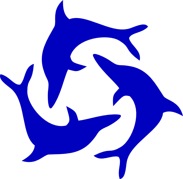 Blue Tri Dolphin clip art - vector clip art online, royalty free ...