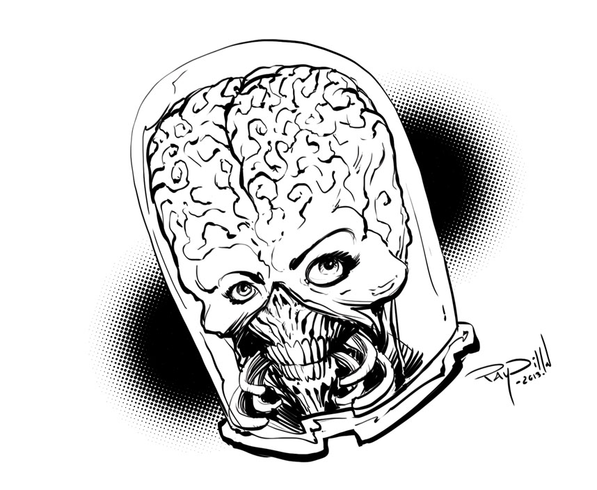 RAY DILLON : SKETCHES!: MARS ATTACKS LADY EYES - Comic Book Style!