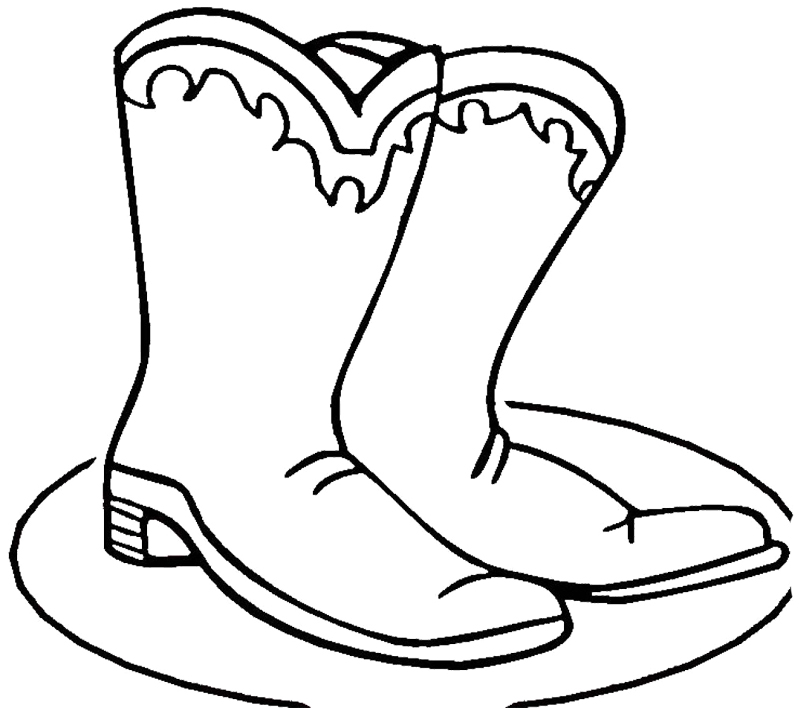 Winter Coloring Pages : Cowboy Winter Boots Coloring Page Kids ...
