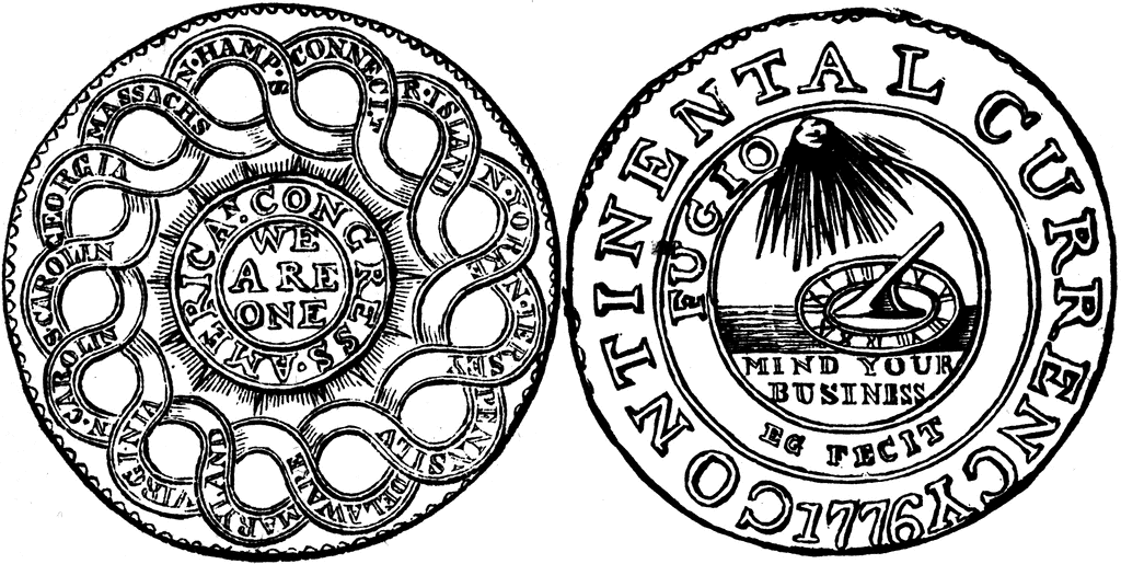 Pewter Dollar Coin, 1776 | ClipArt ETC