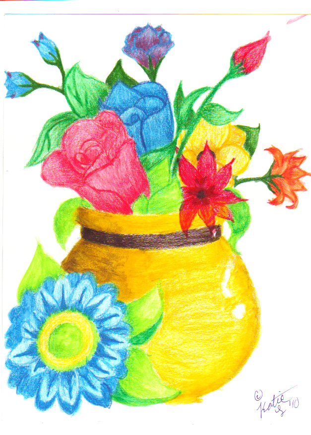 WaterColor Flower Pot by FairytaleBookKeeper on deviantART