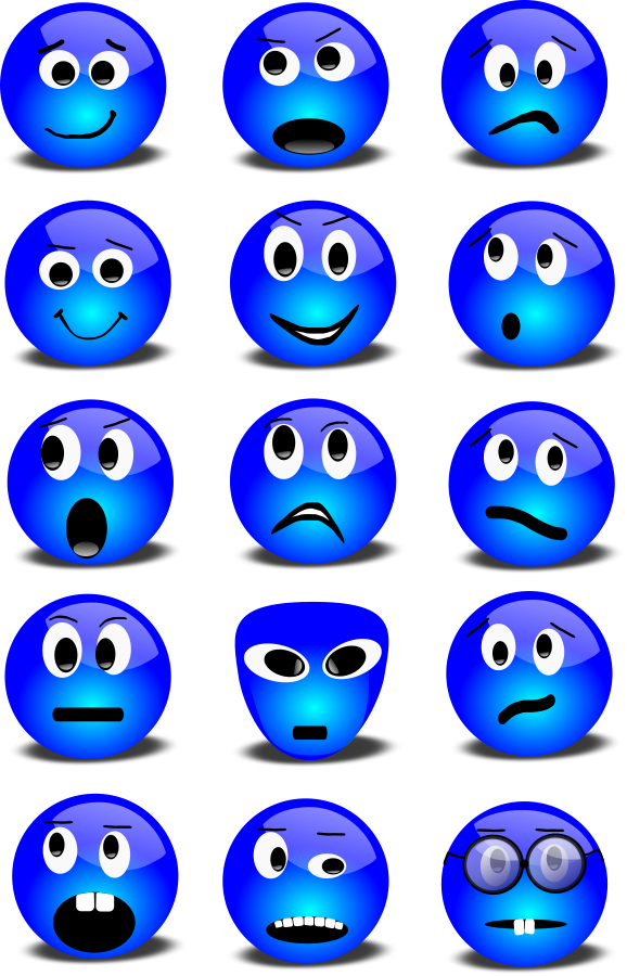 Blue Smiley Face Clip Art