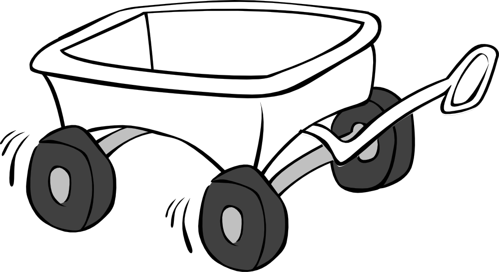 kids wagon black white line art coloring book colouring hunky dory ...