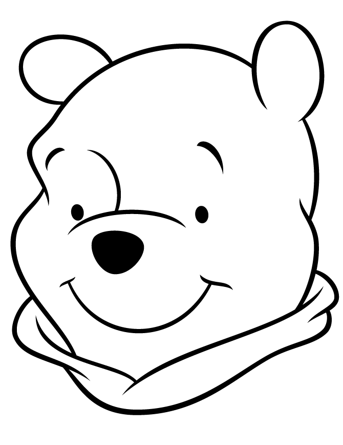 Winnie The Pooh With Smile Coloring Page | HM Coloring Pages