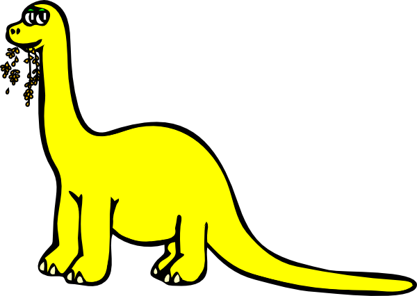Yellow Cartoon Dinosaur clip art - vector clip art online, royalty ...