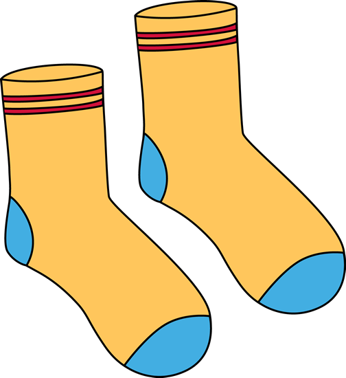 Pair of Yellow Socks Clip Art - Pair of Yellow Socks Image