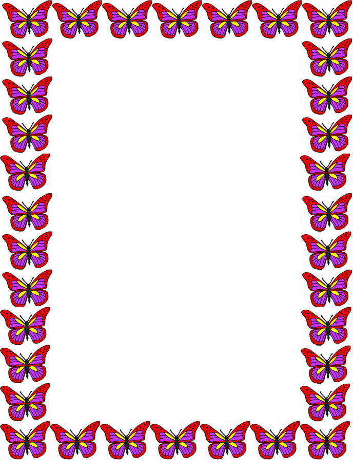 Purple Butterfly Border Clipart