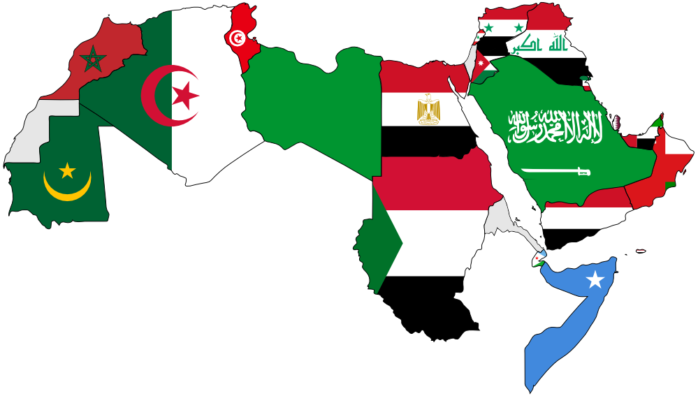 a Map of the Arab World with Flags Drapeau Bandiera Bandeira ...