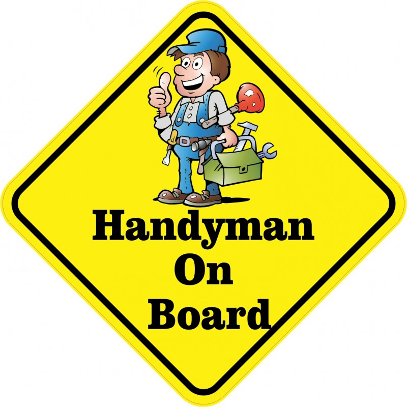 Handyman On Board Owl Bumper Sticker Decal Vinyl Car Window ...