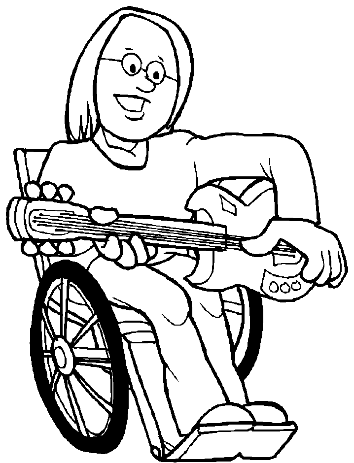 People Disabilities Singing Coloring Page - Disabilities Day ...