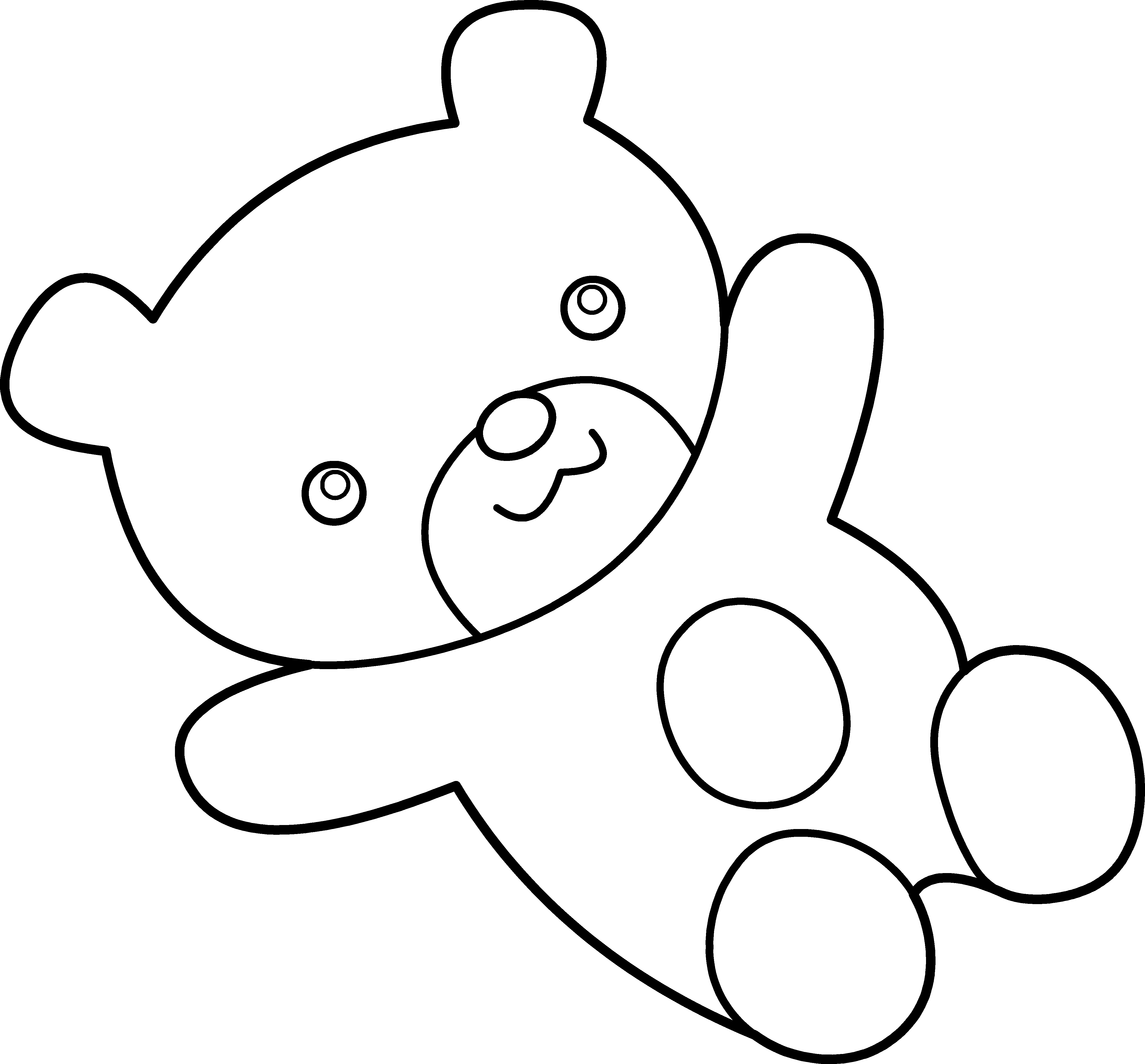 Cuddly Teddy Bear Coloring Page - Free Clip Art