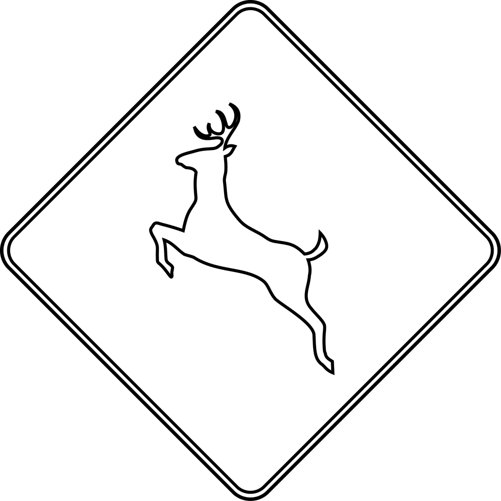 Deer Crossing, Outline | ClipArt ETC