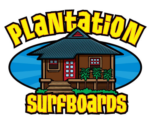 Hawaiian Tiki Hut Surfboard Cartoon Logo Illustration • Coghill ...