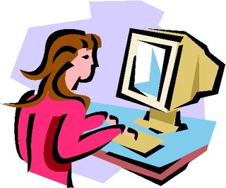 Pix For > Person On A Computer Clipart