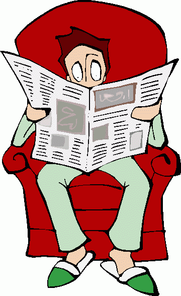 man_reading_newspaper_1 clipart - man_reading_newspaper_1 clip art