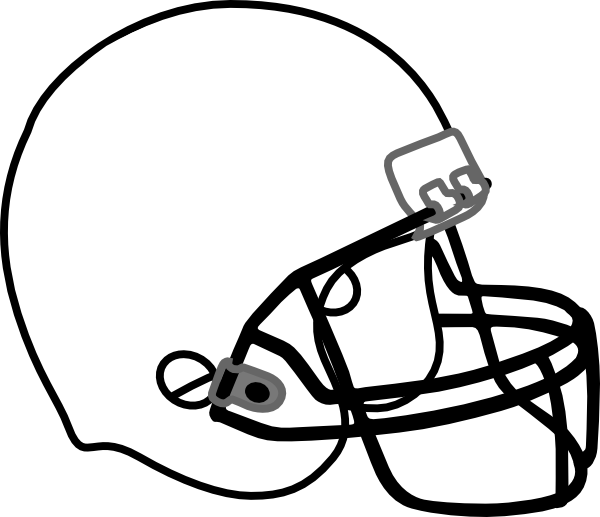 Football Helmet White Black clip art - vector clip art online ...