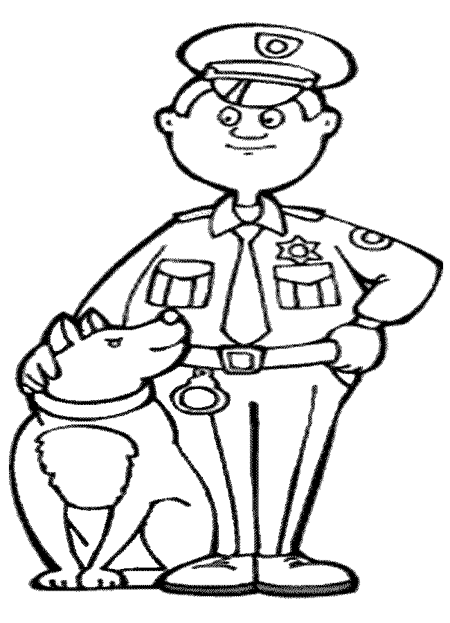 simple police officer coloring pages for kids | Best Coloring Pages