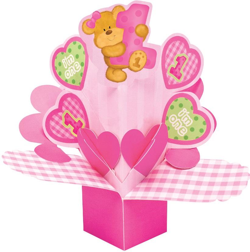 Bears 1st Birthday Girl Tabletop Centerpiece (1ct) - Party Depot