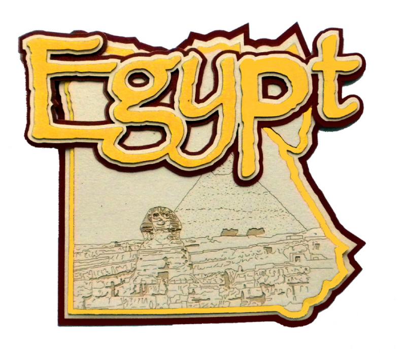 Paper Wizard - Country Maps Collection - Die Cuts - Map of Egypt