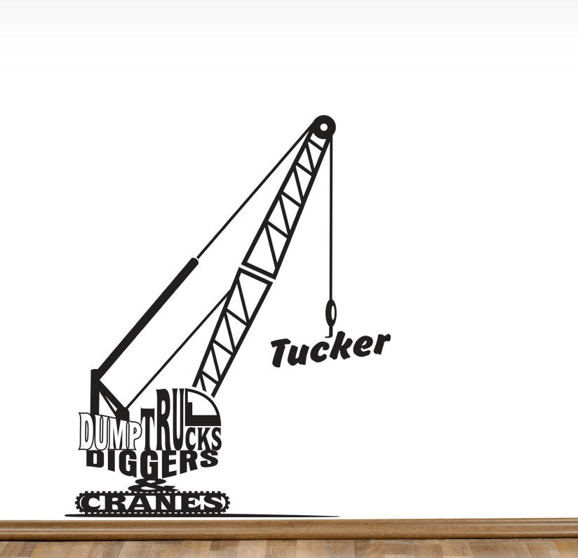 Cranes Dump Trucks & Diggers Personalized Wall by TheCreepingTree