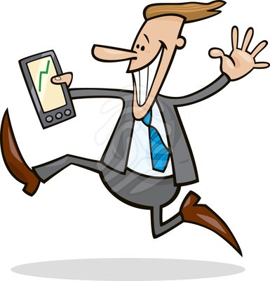 businessman happy for share rises - clipart #