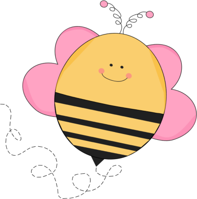 Buzzing Pink Bee Clip Art - Buzzing Pink Bee Image