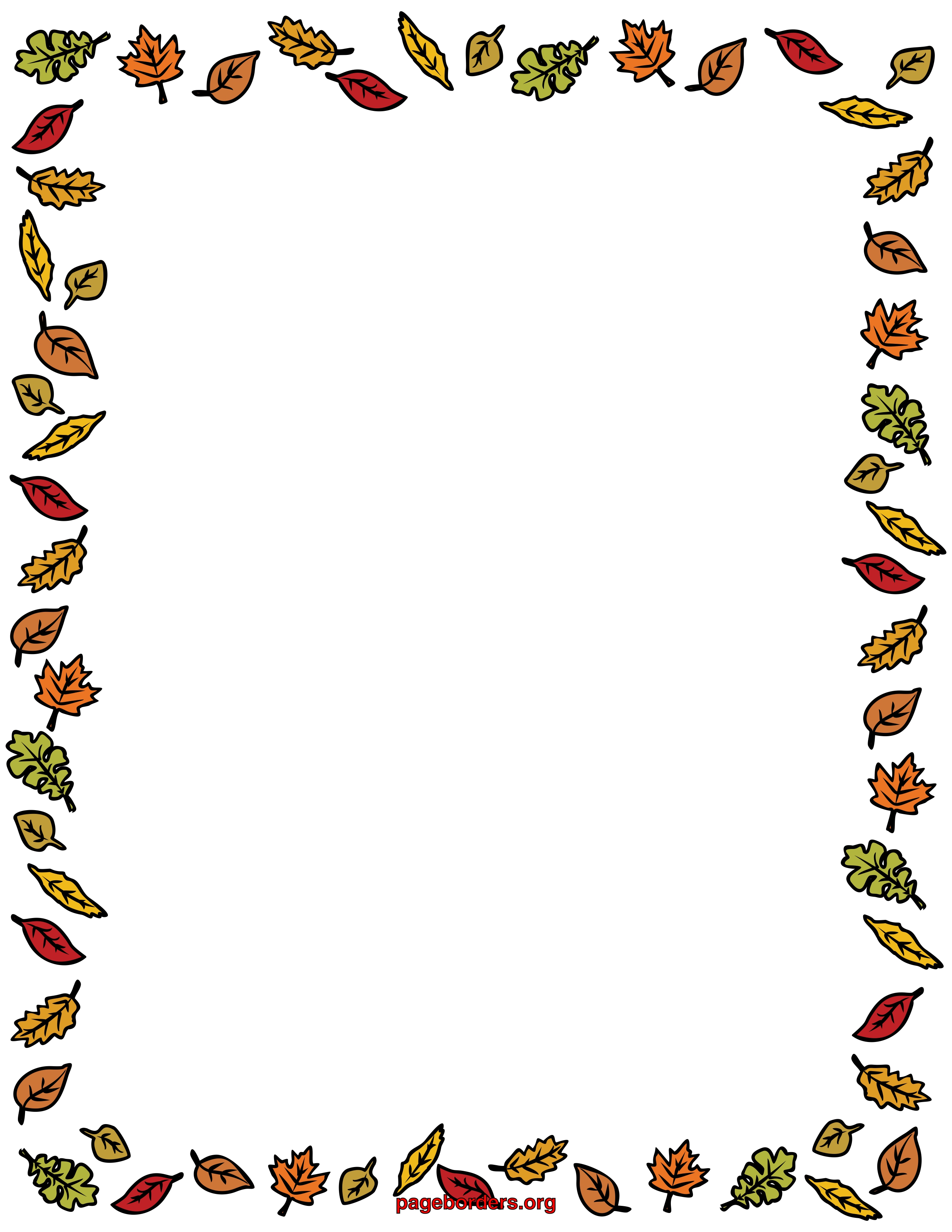 Free Fall Borders: Clip Art, Page Borders, and Vector Graphics