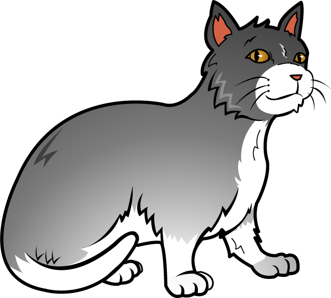 Free Clip-Art: Animals » Pets » Grey Cat