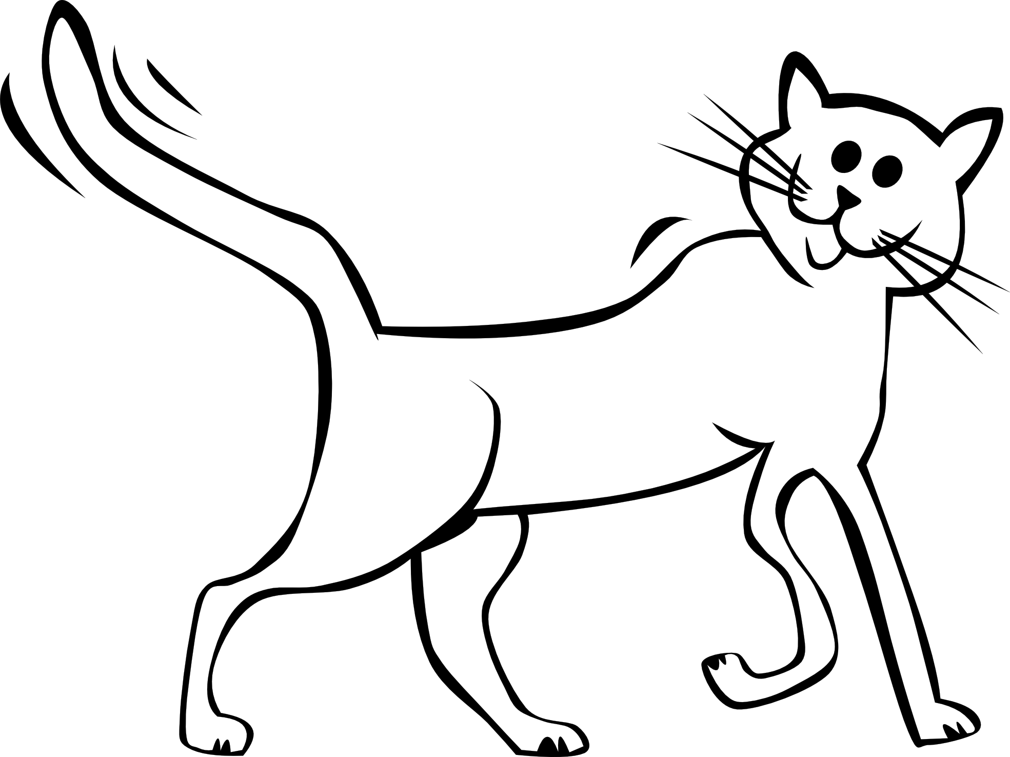 Black And White Cat Cartoon - Cliparts.co