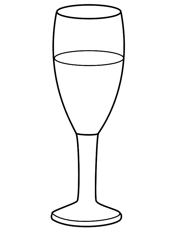 Champagne Glass - Coloring Page (New Years)