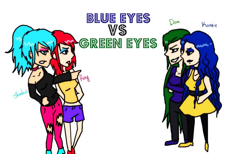 BLUE EYES VS. GREEN EYES by TheMissShadowLovely on deviantART