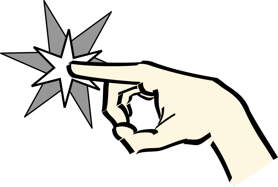 Hand Pointing at Star Clipart, vector clip art online, royalty ...