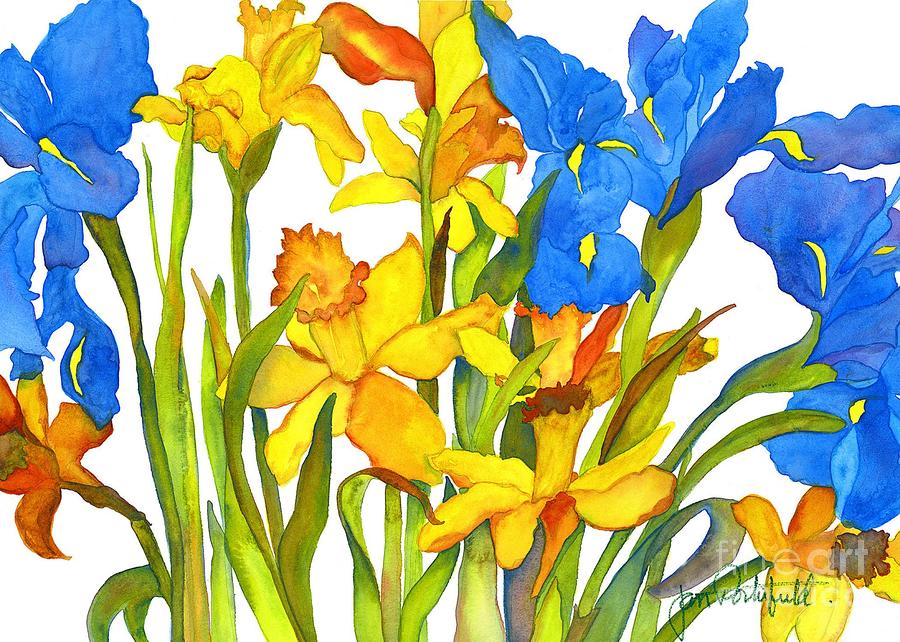 Daffodil And Iris by Jeff Friedman - Daffodil And Iris Painting ...