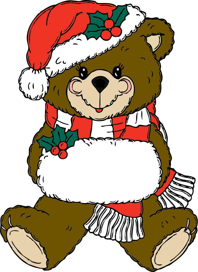 Christmas Bear Clipart, vector clip art online, royalty free ...