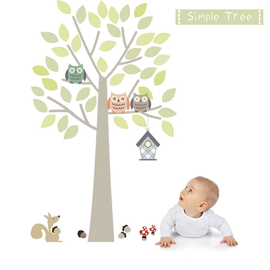 simple tree fabric wall sticker by littleprints ...