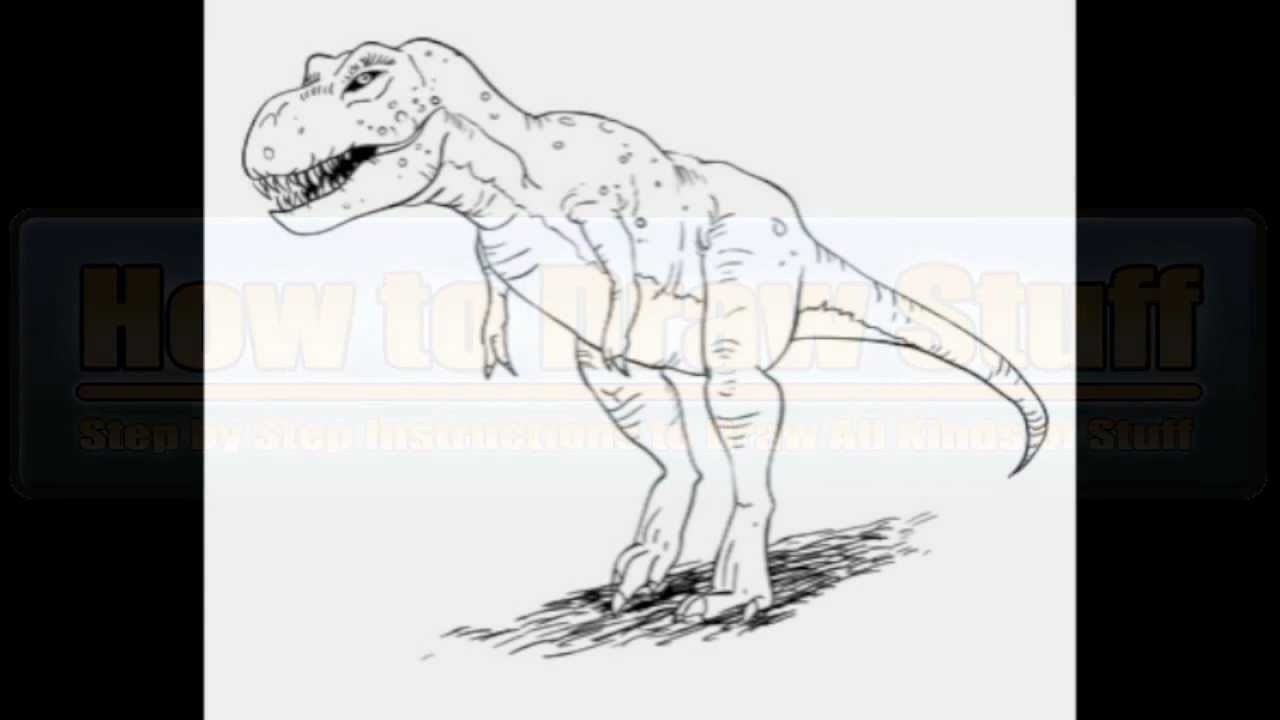 How to Draw a Dinosaur - T Rex - YouTube
