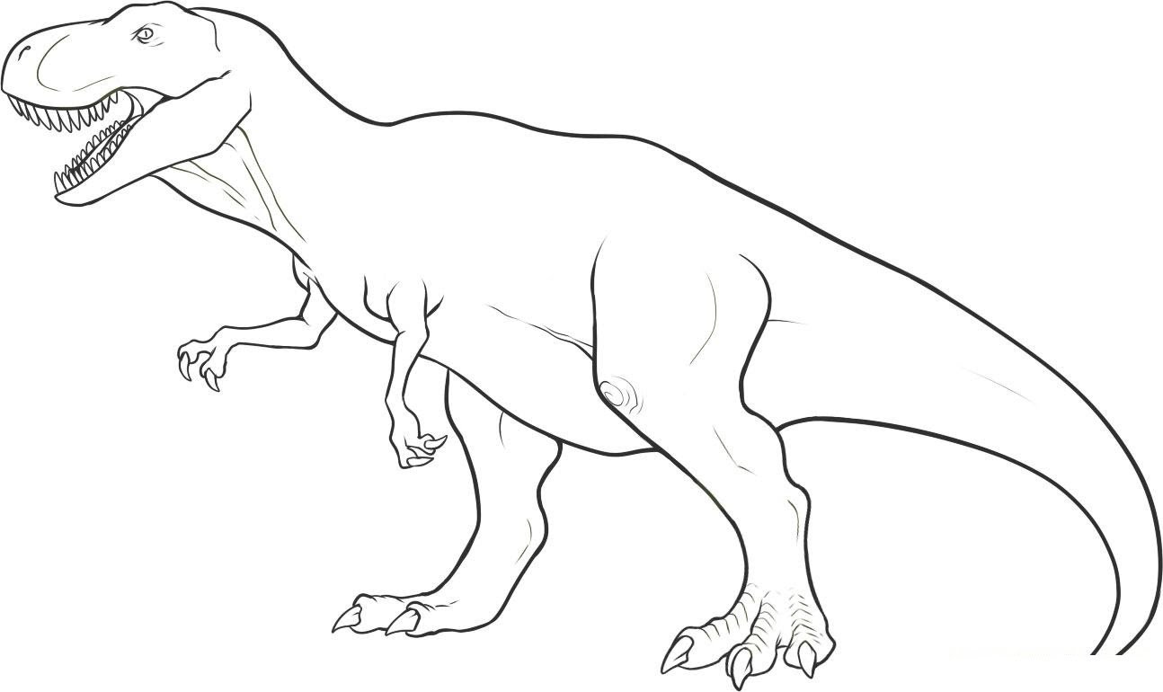 How to draw DINOSAUR TREX in SIMPLE LINES - YouTube