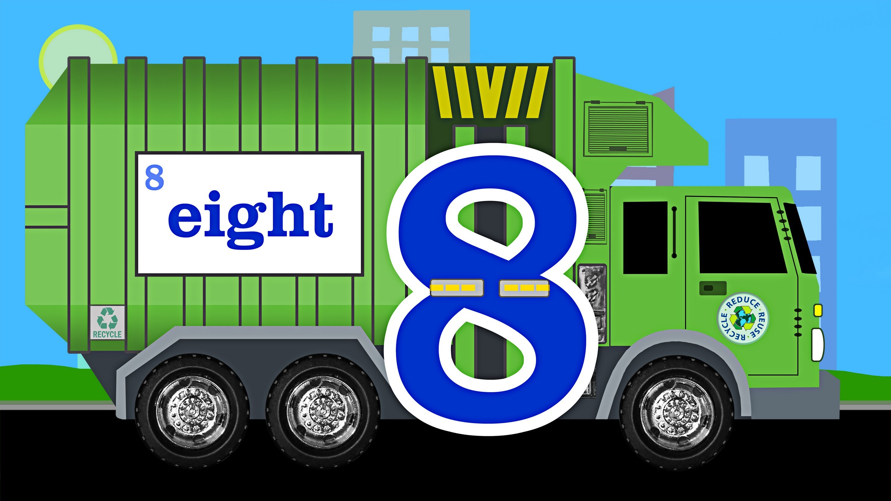 Garbage Truck Number Counting - Garbage Trucks Count 1 to 10 for ...