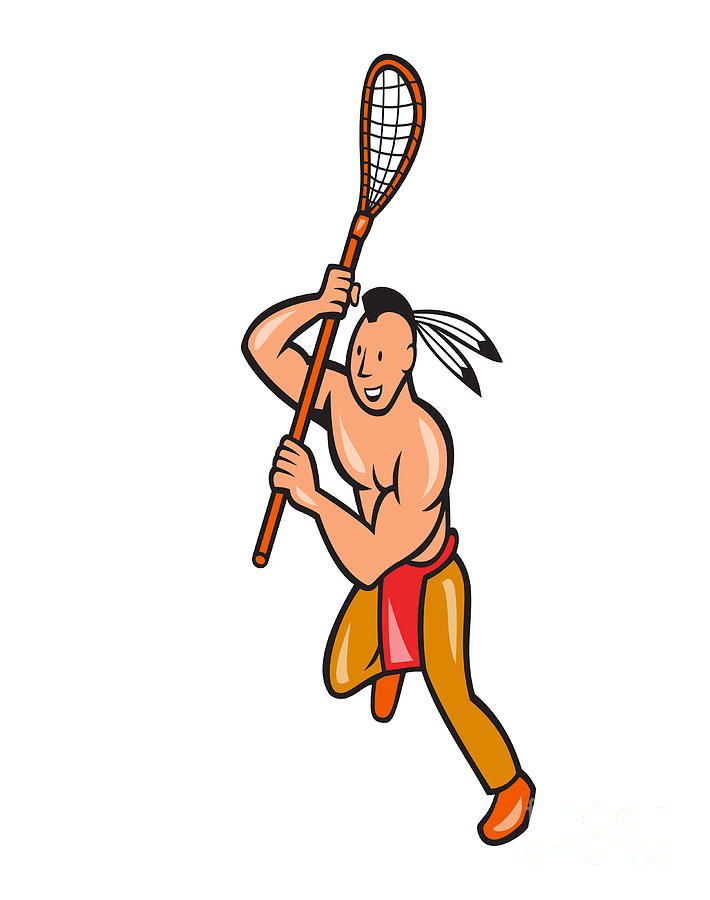 Native American Lacrosse Player Crosse Stick by Aloysius ...