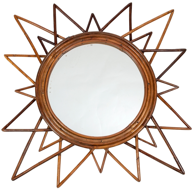 Vintage Bamboo Star Shape Round Mirror | Interior Design, Gifts ...
