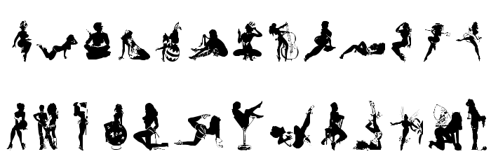 Sexy Silouette Stencils Font 2647