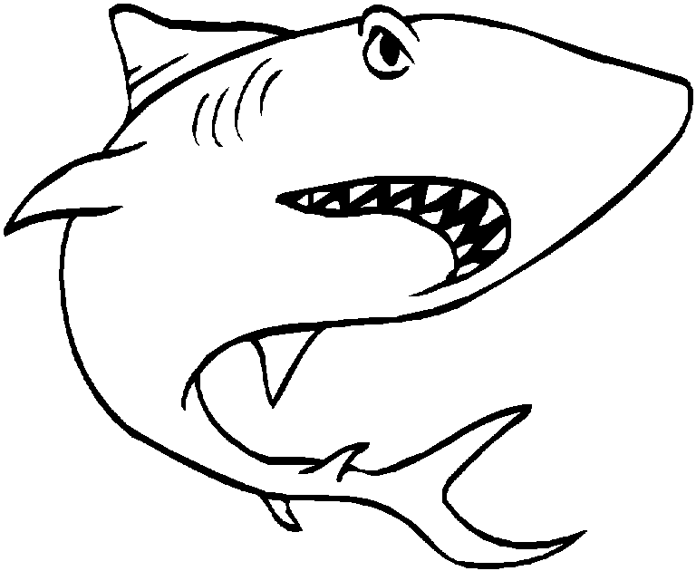 Shark Line Art - Cliparts.co