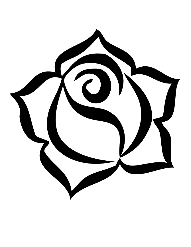 Rose Logo Coloring Page for kids | coloring pages