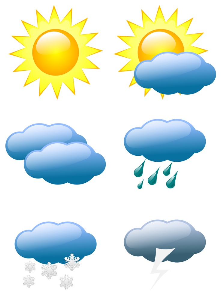 Weather Symbols Icons Clip Art -- png | Activities for kids | Pintere…