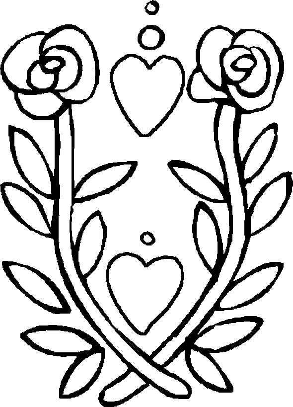 Valentine Rose Coloring Pages
