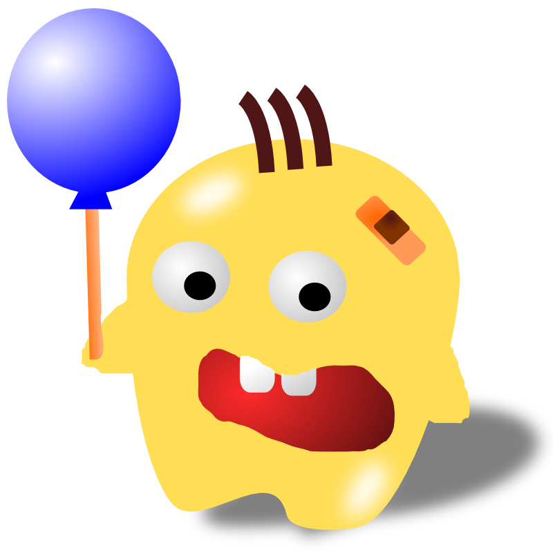 Clipart - monster with a balloon