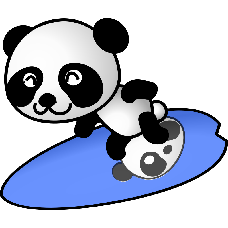 Clipart - surfer panda